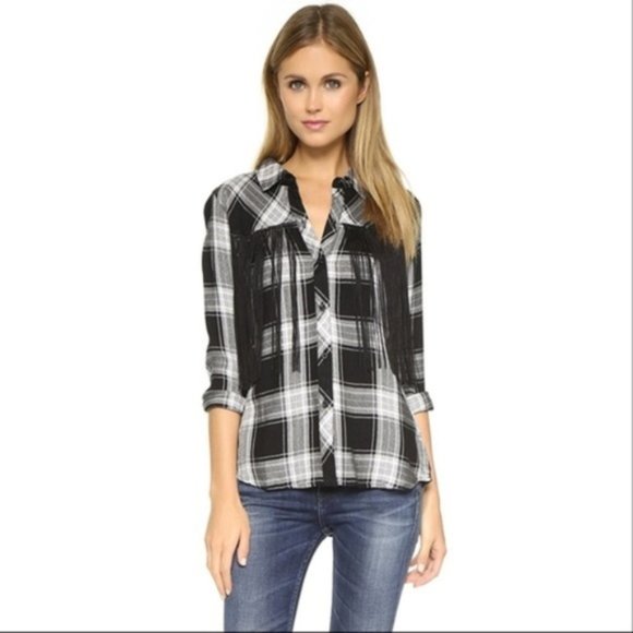 Rails | Gianna Western Plaid Fringe Button Down - Picture 2 of 9